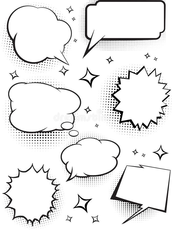 Set opowiada bąble z kropkami komiczna mowa ocienia Wektorowa bolączka ilustracja wektor Set opowiada bąble z kropkami komiczna mowa ocienia Wektorowa bolączka ilustracja wektor