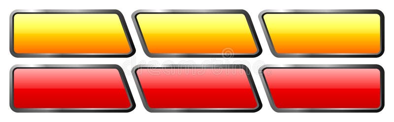 Set of orange and red glass buttons