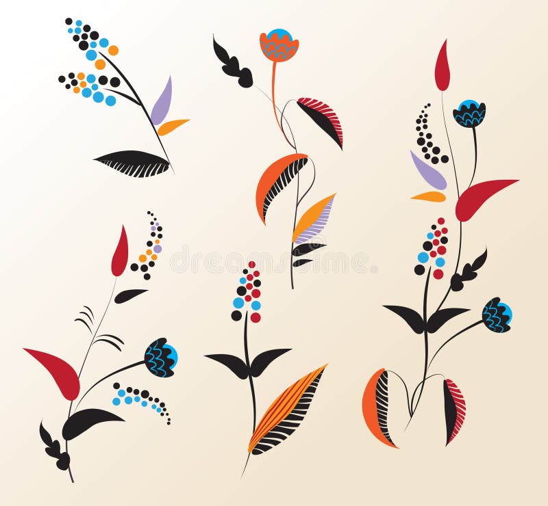 Set of original flowers for design