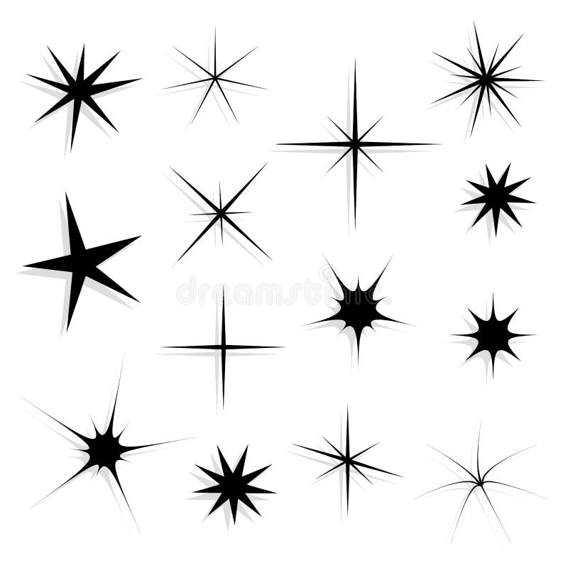 The set of original vector stars sparkle icon