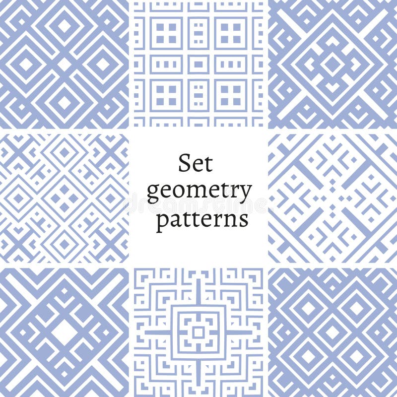 Set of ornamental patterns for backgrounds and textures