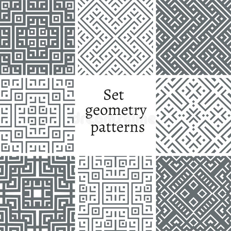 Set of ornamental patterns for backgrounds and textures