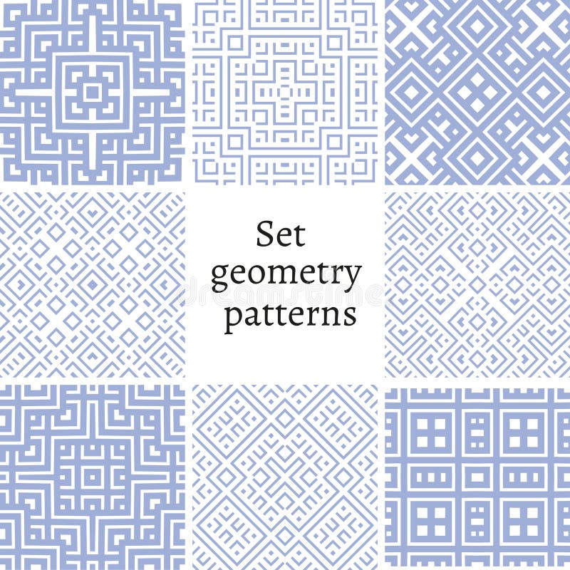 Set of ornamental patterns for backgrounds and textures