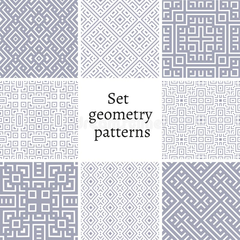 Set of ornamental patterns for backgrounds and textures