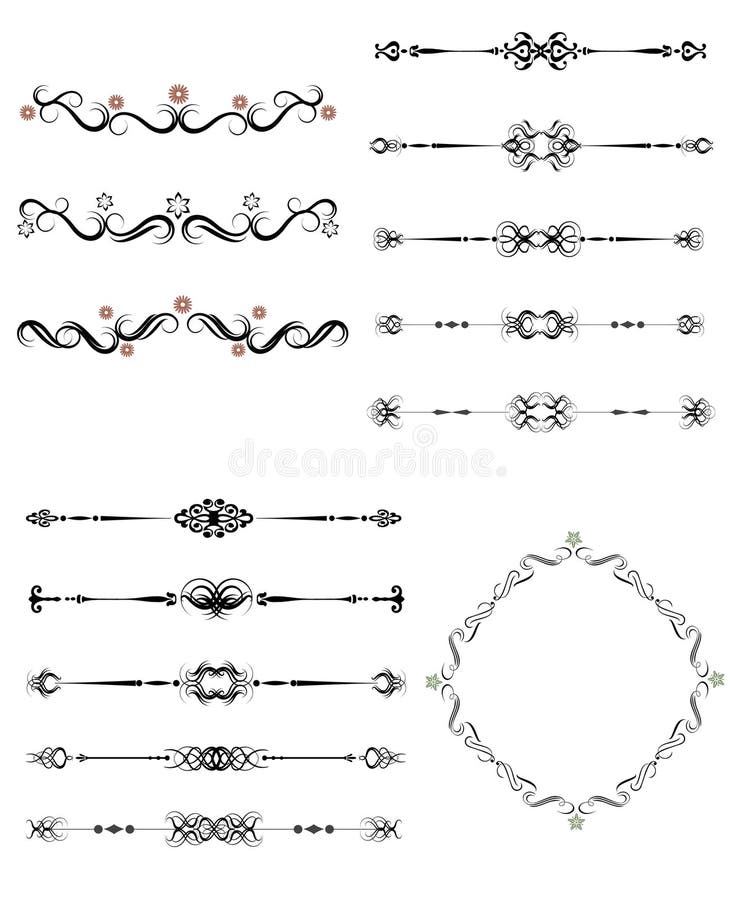 Set of ornamental rules and frames