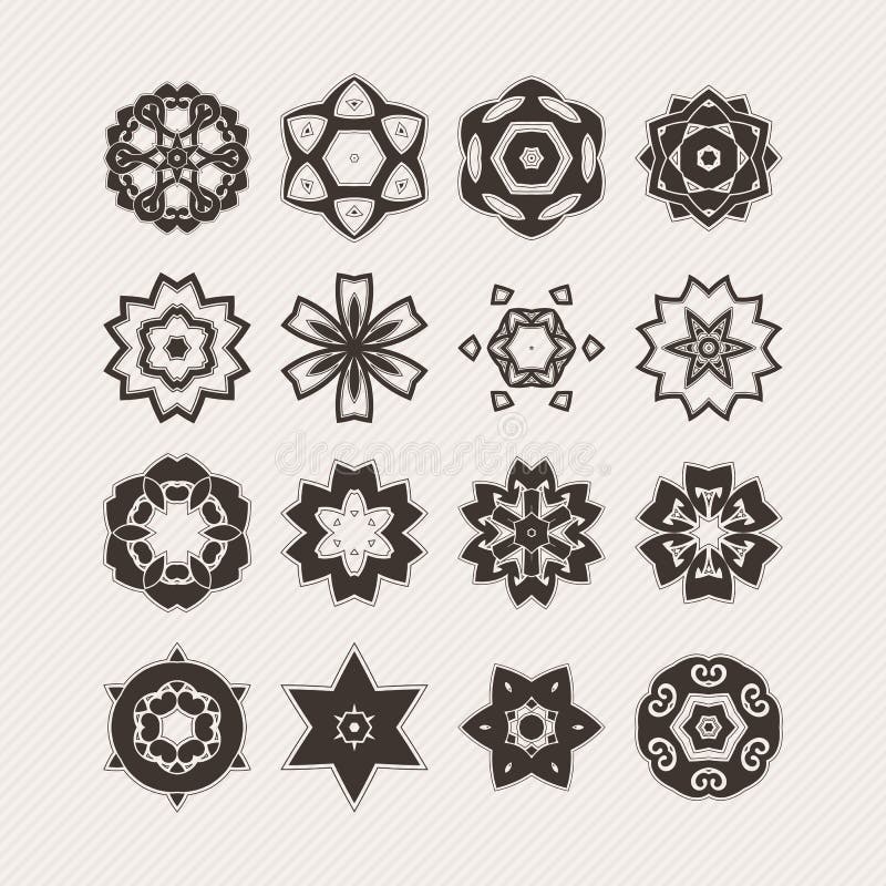 Set of Ornate Vector Mandala Symbols Gothic Lace Tattoo Celtic Weave with  Sharp Corners Stock Vector  Illustration of element circle 68196659