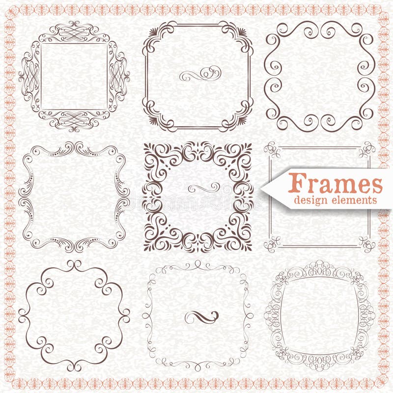 Set ornate vintage frames