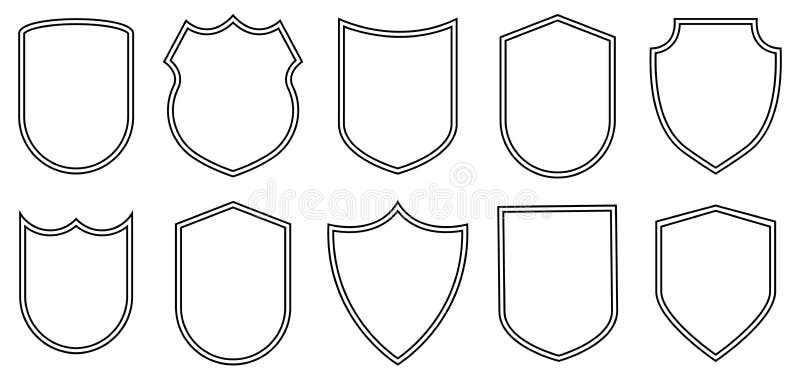 Set of outline badge shape stock vector. Illustration of patch - 219333584