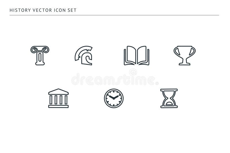 A set of outline vector icons on a theme school education