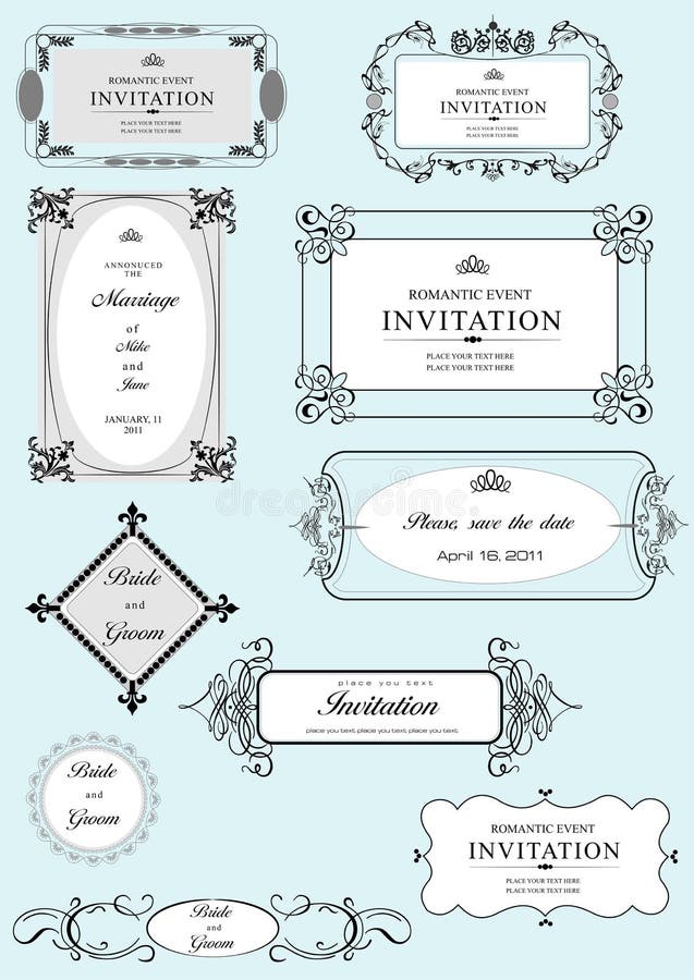 Set ozdobne wektor ramy, ornamenty i royalty ilustracja Set ozdobne wektor ramy, ornamenty i royalty ilustracja