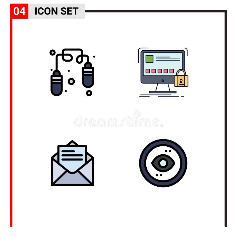 Set 4 pachete de culori fixe pentru linii de filet comerciale pentru exercitare text de protecție a corespondenței royalty free illustration