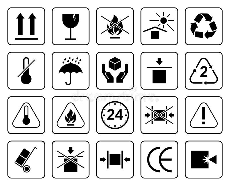 Packaging Symbols stock vector. Illustration of elements - 52061815