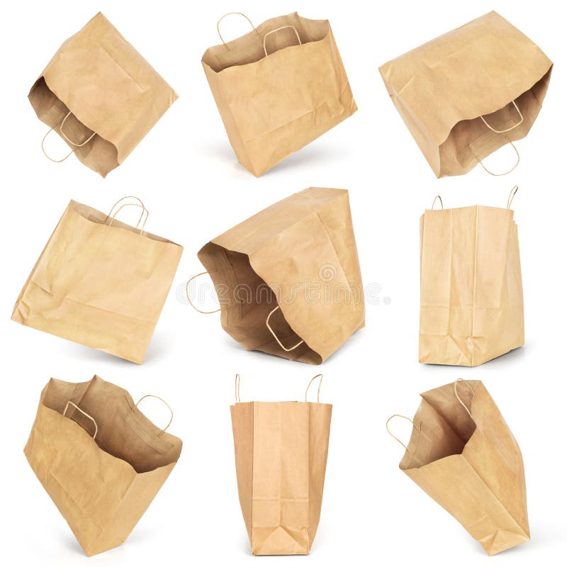 Set Of Paper Packets Isolated On A White Stock Image Image of pack