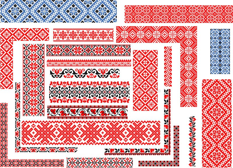 Set of Patterns for Embroidery Stitch