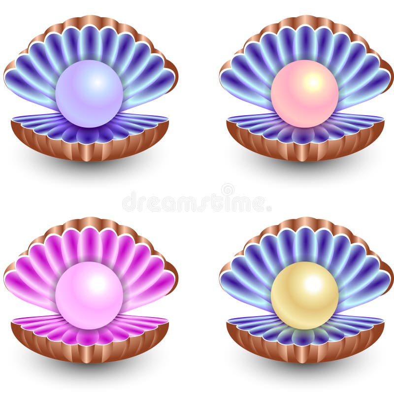 Set of pearls stock illustration