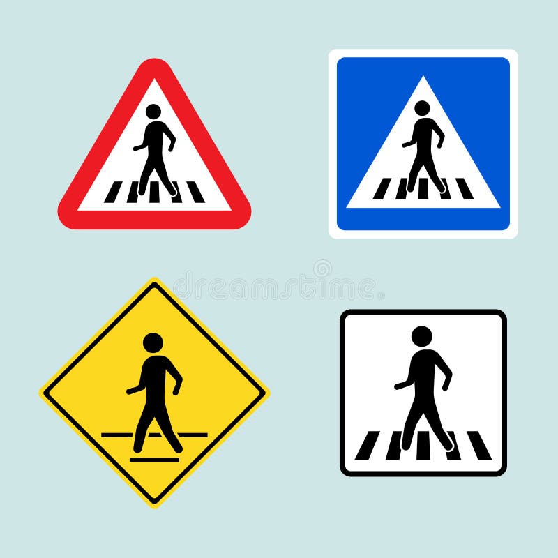 Crossing road icon flat style Royalty Free Vector Image