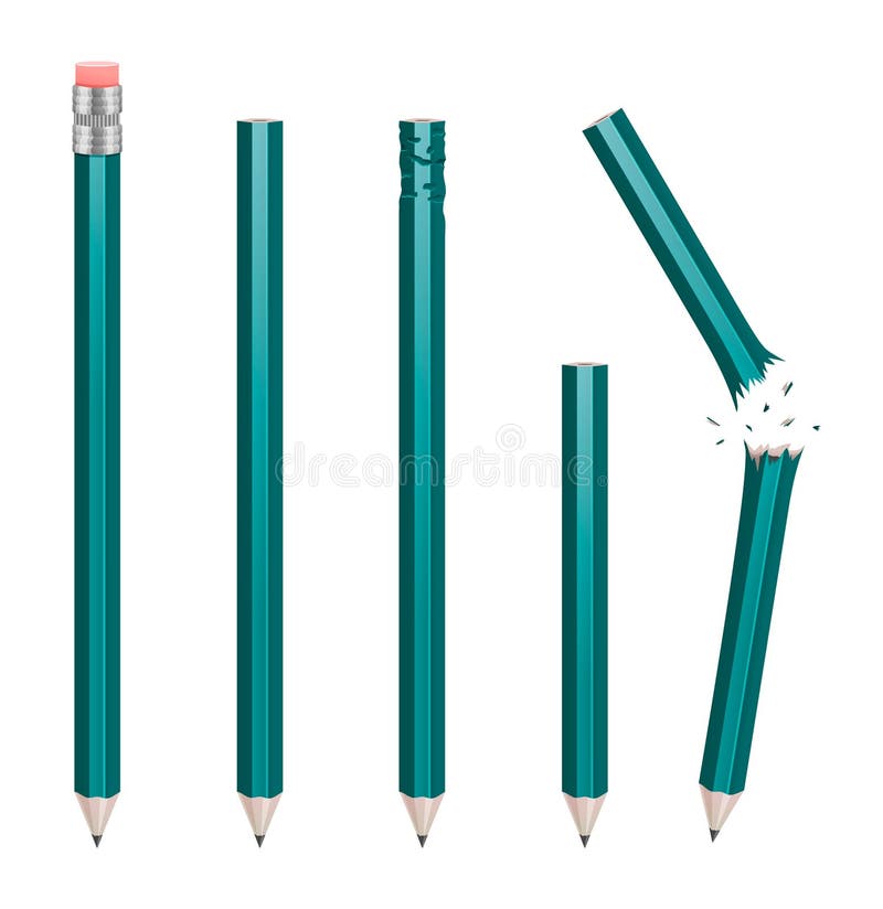 Short and long pencil set stock vector. Illustration of 