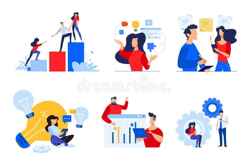 Set of people concept illustrations royalty free illustration