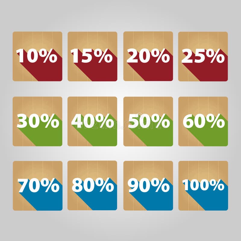 Set of percent icons. stock vector. Illustration of price - 52279398
