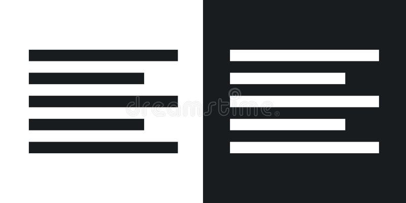 Set pictogramă aliniere la stânga. buton aliniere font la stânga în stil negru umplut și subliniat vector illustration