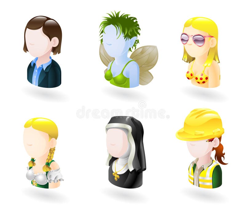Set pictogramă Internet persoane avatar stock illustration