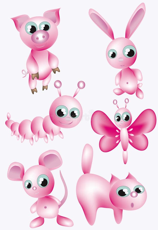 Set: pink animals.