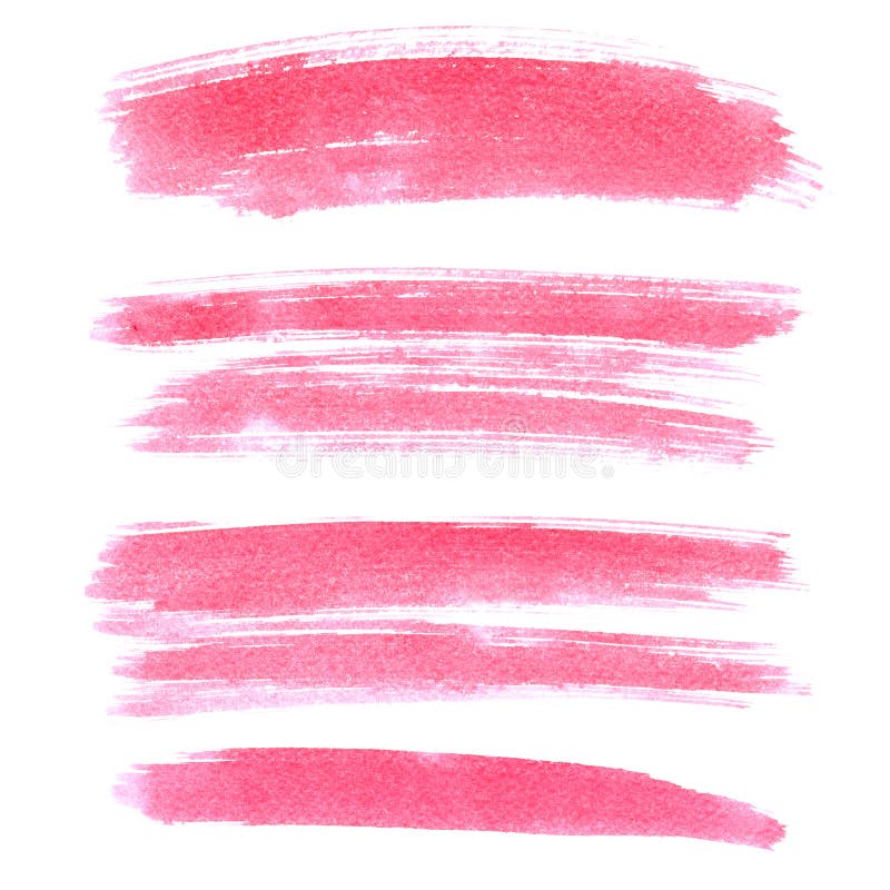 Set of pink brush strokes stock illustration. Illustration of backdrop ...