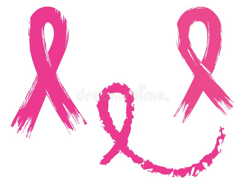 Pink Ribbon with Angel Wings. Breast Cancer Awareness Ribbon. Vector
