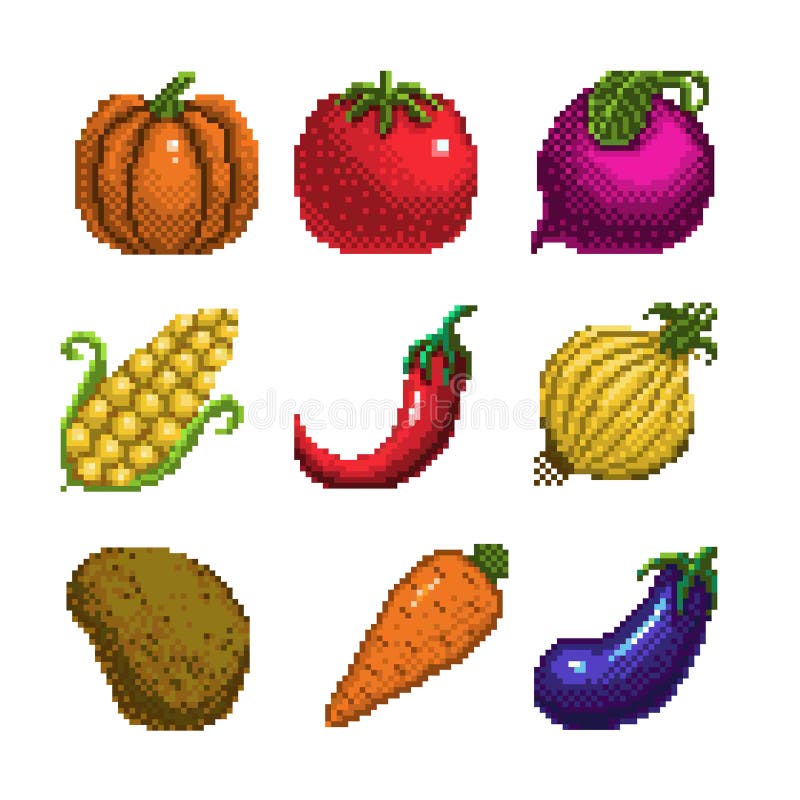 Pixel Watermelon Icon, 32X32 Vector Illustration Stock Vector