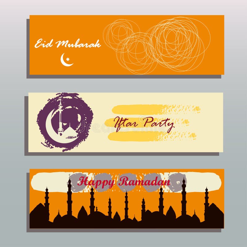 Set piękny chodnikowiec lub sztandar dla Ramadan kareem ilustracji Set piękny chodnikowiec lub sztandar dla Ramadan kareem ilustracji