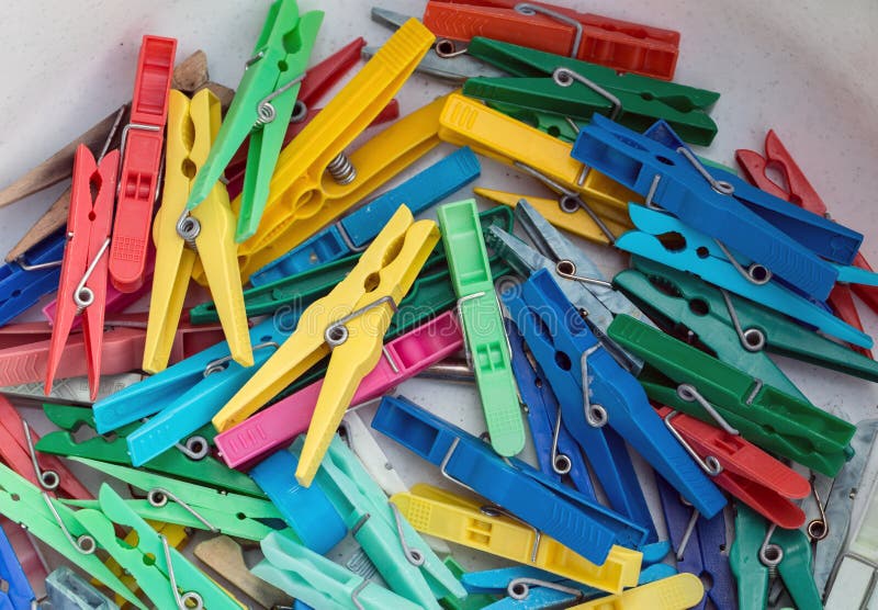 Set of Plastic Colorful Clothespin. Stock Image Image of macro