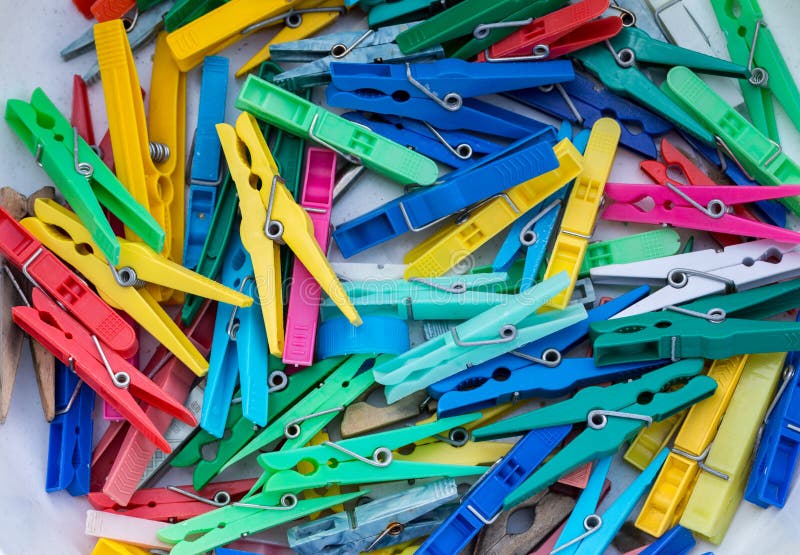 Set of Plastic Colorful Clothespin. Stock Photo Image of cloth