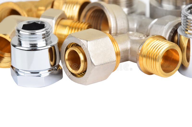 Set of plumbing fitting stock image. Image of plumbing 65740167