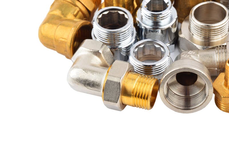 Set of plumbing fitting stock image. Image of hardware 108420023