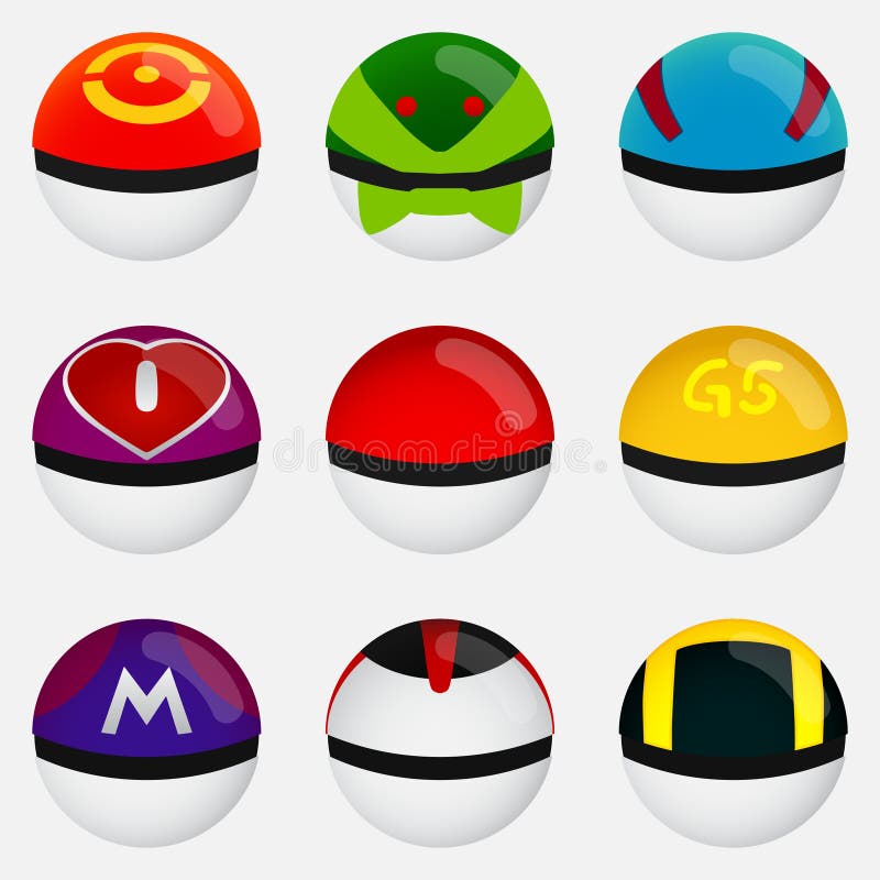 Vector Pokeball Pokemon Ball with the Handwritten Editorial Photography -  Illustration of emblem, label: 78430332