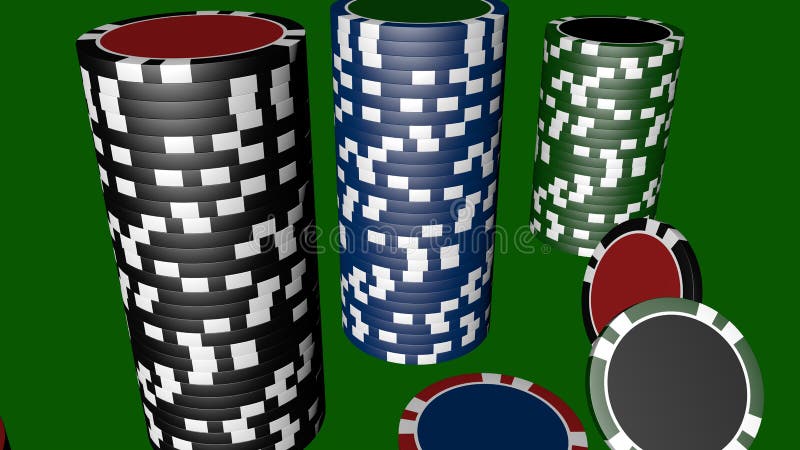 different color poker chips
