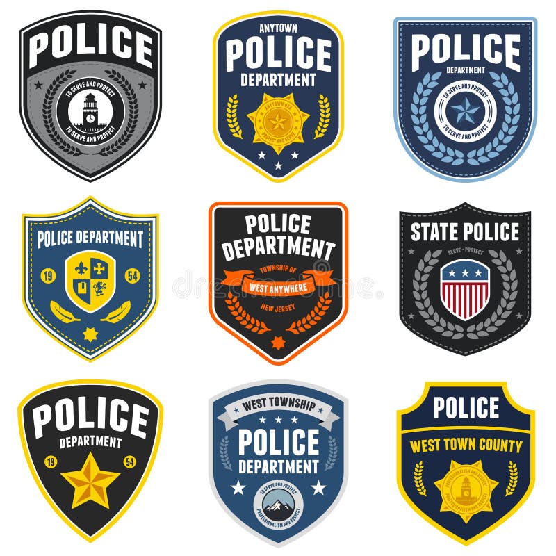 Police patches vector illustration