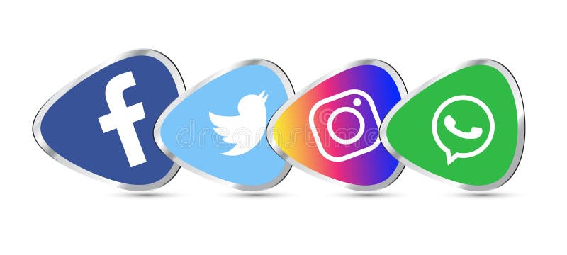 Set Of Popular Social Media 3d Logos Icons Facebook Instagram Twitter Youtube Whatsapp Editorial Stock Photo Illustration Of Silver Social