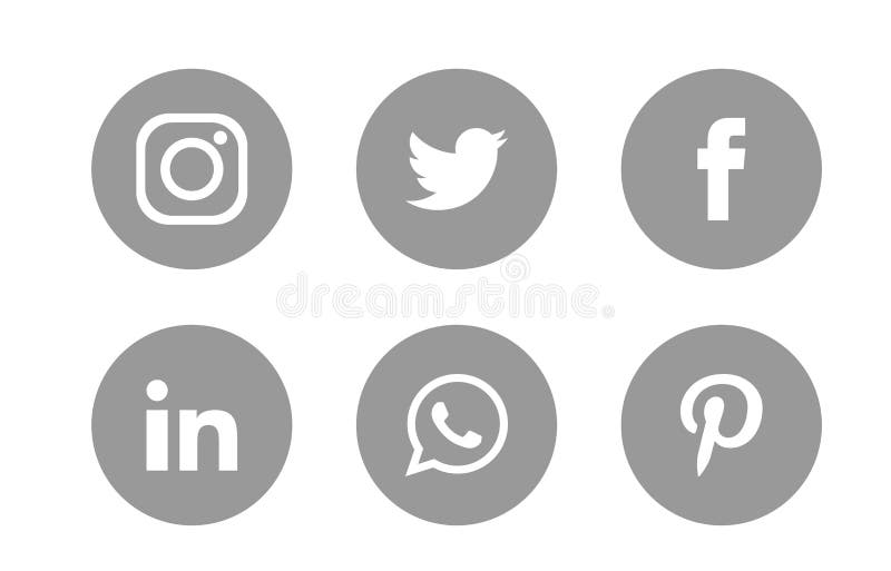 Set of Popular Social Media Logos Icons Instagram Facebook Twitter ...