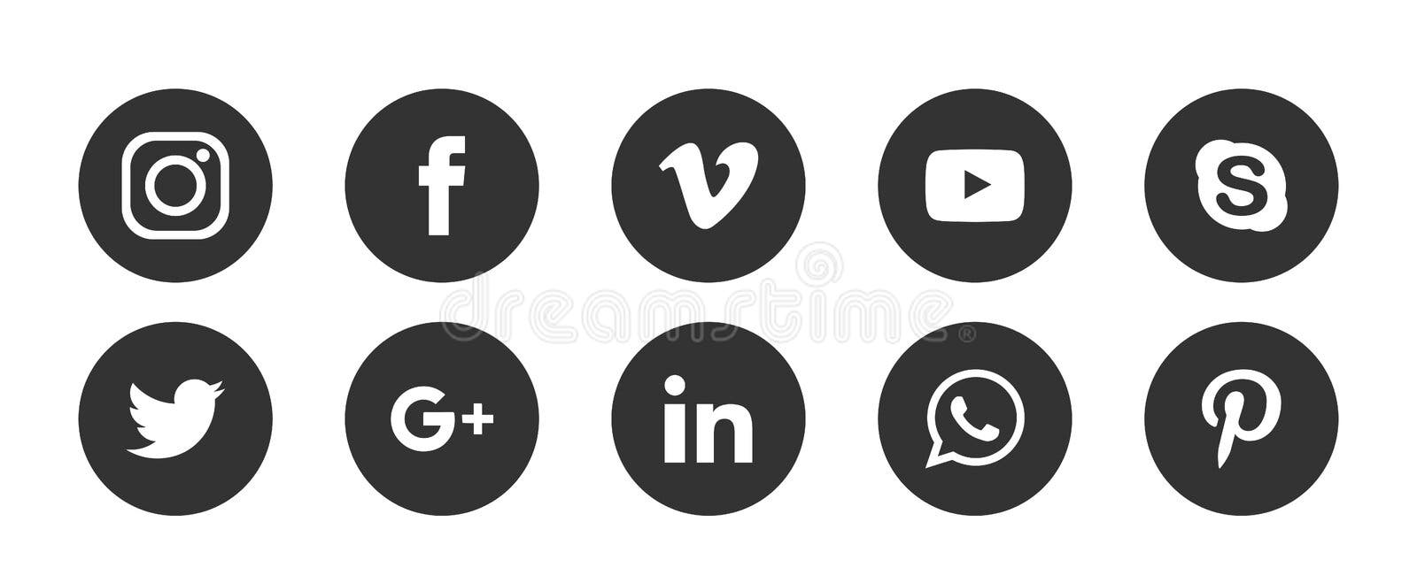 Collection of Social Media Icons and Logos Editorial Photography ...
