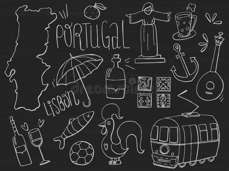 Portugal map from black puzzles set jigsaw parts Vector Image