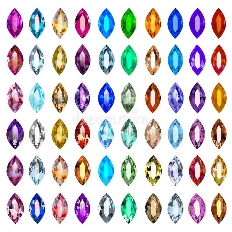 set of precious stones of different colors royalty free illustration set of precious stones of different colors royalty free illustration