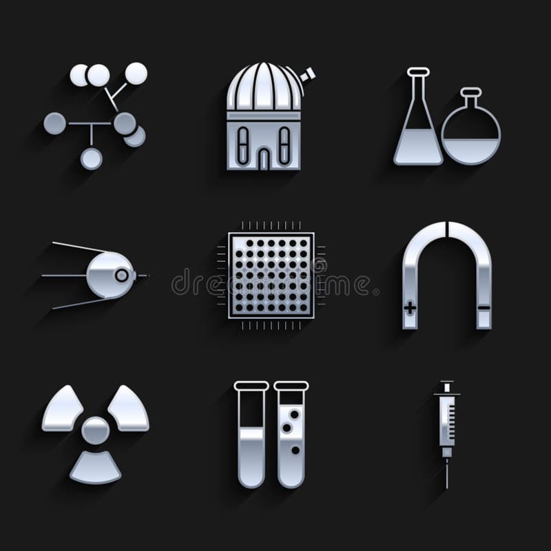 Set Processor, Test Tube and Flask Chemical Laboratory, Syringe,