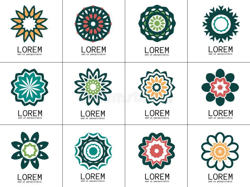 Set prości geometryczni logowie royalty ilustracja