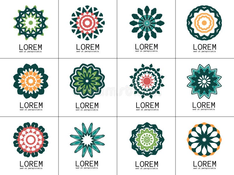 Set prości geometryczni logowie ilustracja wektor