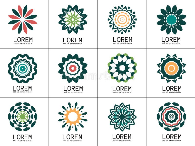 Set prości geometryczni logowie ilustracji