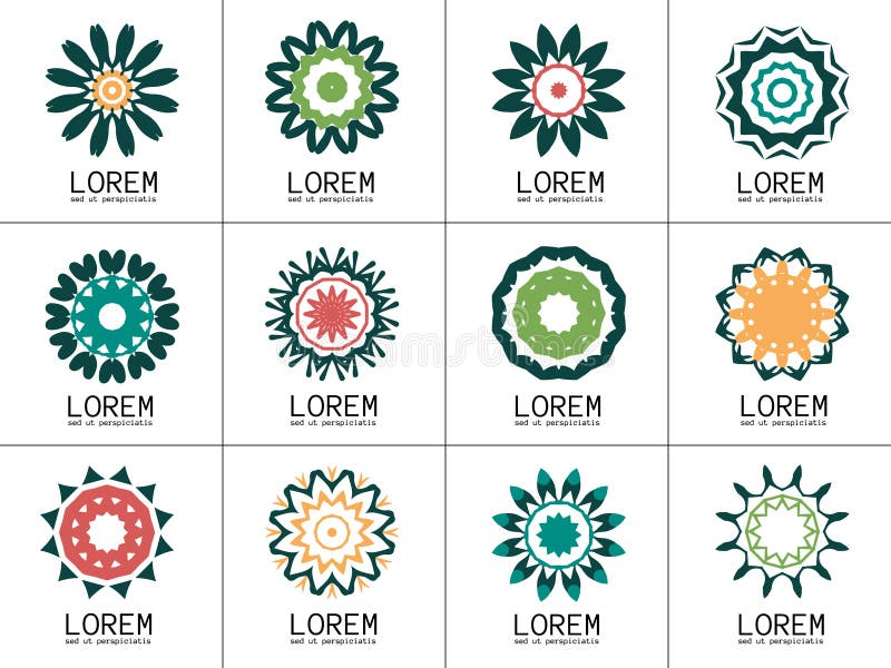 Set prości geometryczni logowie ilustracja wektor