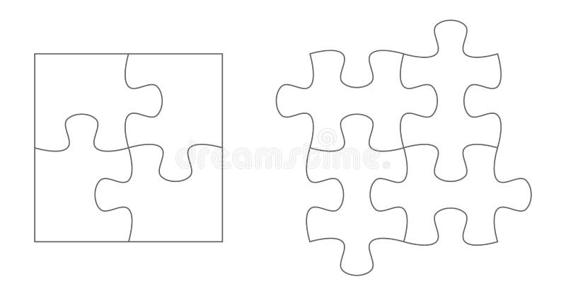 Set Puzzle Pieces Jigsaw Puzzle Four Stock Vector (Royalty Free) 1187173921