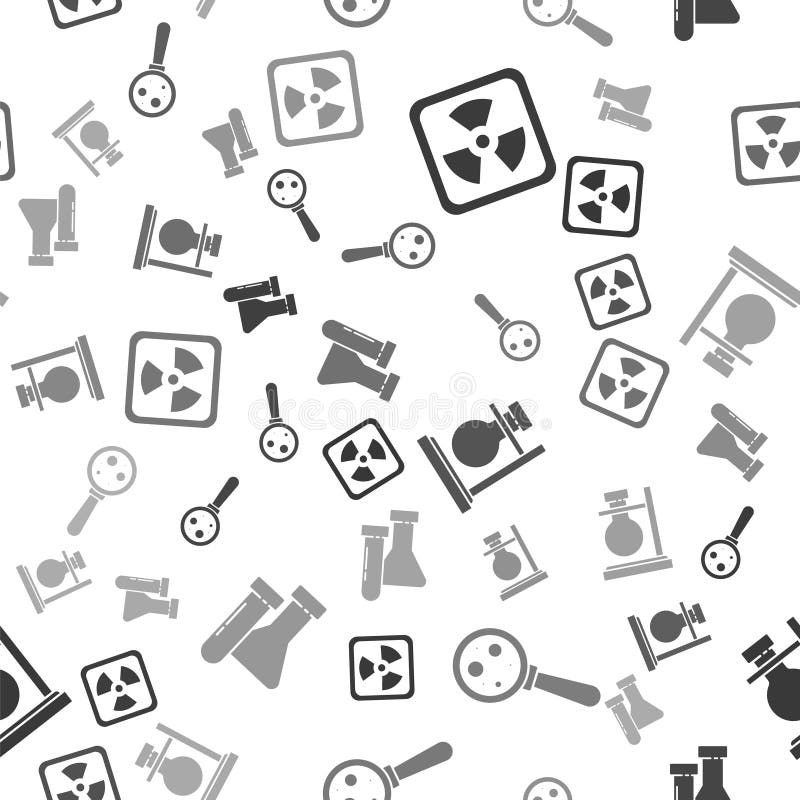 Set Radioactive, Under Magnifier, Test Tube Flask on