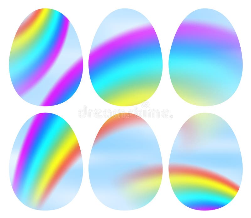Set of Rainbow Bird Eggs for Easter Isolated Stock Illustration ...